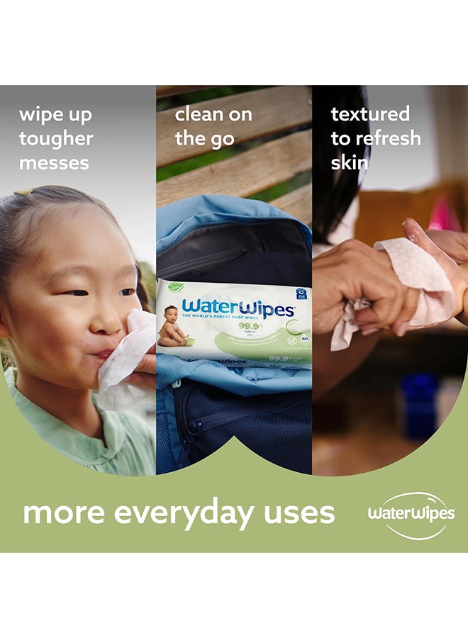 WaterWipes Plastic-Free Textured Clean, Toddler & Baby Wipes, 99.9% Water Based Wipes, 720 Count (12 Packs), Packaging May Vary  - Image 4