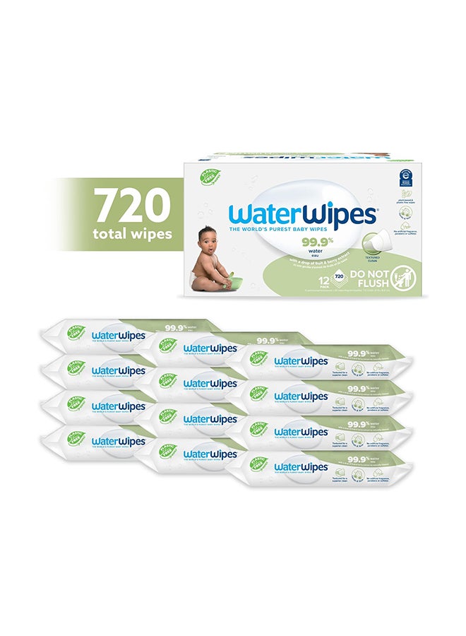WaterWipes Plastic-Free Textured Clean, Toddler & Baby Wipes, 99.9% Water Based Wipes, 720 Count (12 Packs), Packaging May Vary  - Image 2