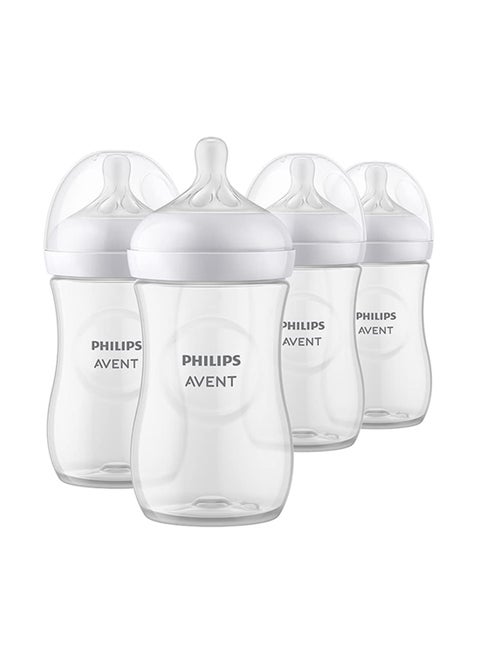 Pack Of 4 Natural Baby Bottle with Natural Response, Clear, 9oz, 4pk, SCY903/04