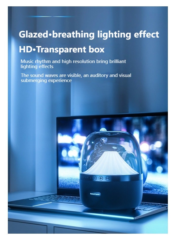 HP - BTS03 RGB and shadow Bluetooth speaker Bluetooth audio big jellyfish speaker Black - Image 1
