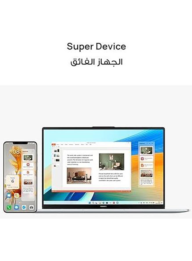 هواوي - كمبيوتر محمول Matebook D16 بشاشة عرض كاملة مقاس 16 بوصة مريحة للعين، ونحيف للغاية، ومعالج Core i5-12450H/ذاكرة وصول عشوائي سعة 8 جيجابايت/محرك أقراص SSD سعة 512 جيجابايت/نظام تشغيل Windows 11 / لوحة مفاتيح باللغة الإنجليزية + صندوق هدايا + حامل كمبيوتر محمول - Image 1
