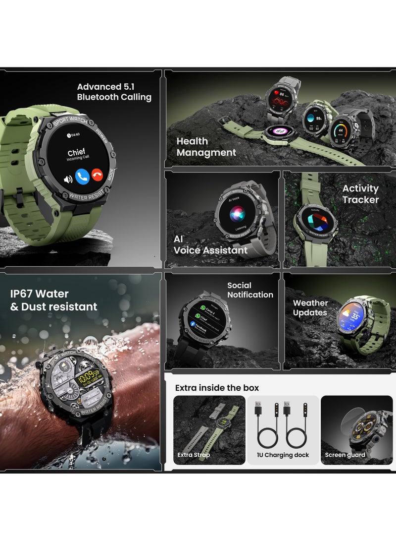 PROMATE - Smart Watch, Round-Screen BT 5.1 Fitness Tracker With 1.53 Inch TFT Display, 80 Day Battery, Penta Magnetism Speaker, E-Card Quick Share And IP67 Water Resistance For iPhone 16, Galaxy S25,X Watch-R19 - Black - Image 1