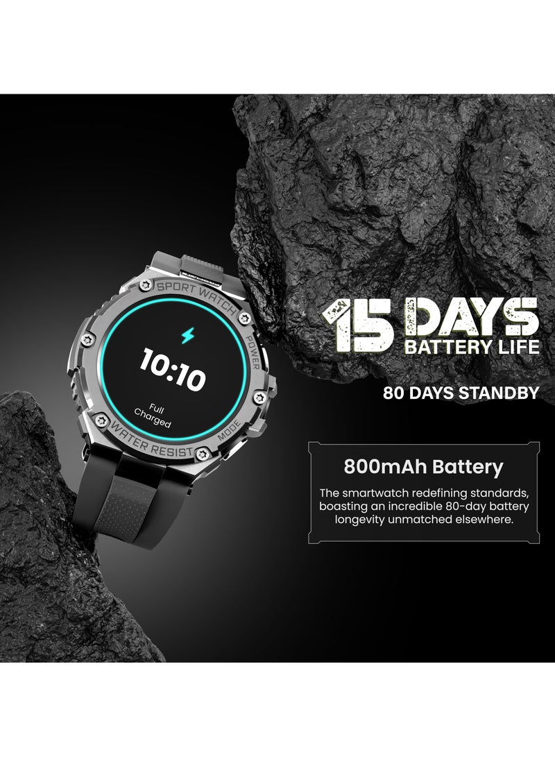 PROMATE - Smart Watch, Round-Screen BT 5.1 Fitness Tracker With 1.53 Inch TFT Display, 80 Day Battery, Penta Magnetism Speaker, E-Card Quick Share And IP67 Water Resistance For iPhone 16, Galaxy S25,X Watch-R19 - Black - Image 1