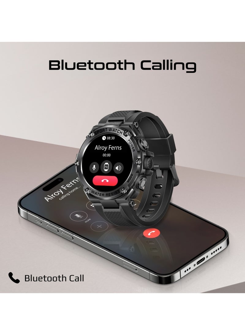 PROMATE - Smart Watch, Round-Screen BT 5.1 Fitness Tracker With 1.53 Inch TFT Display, 80 Day Battery, Penta Magnetism Speaker, E-Card Quick Share And IP67 Water Resistance For iPhone 16, Galaxy S25,X Watch-R19 - Black - Image 1