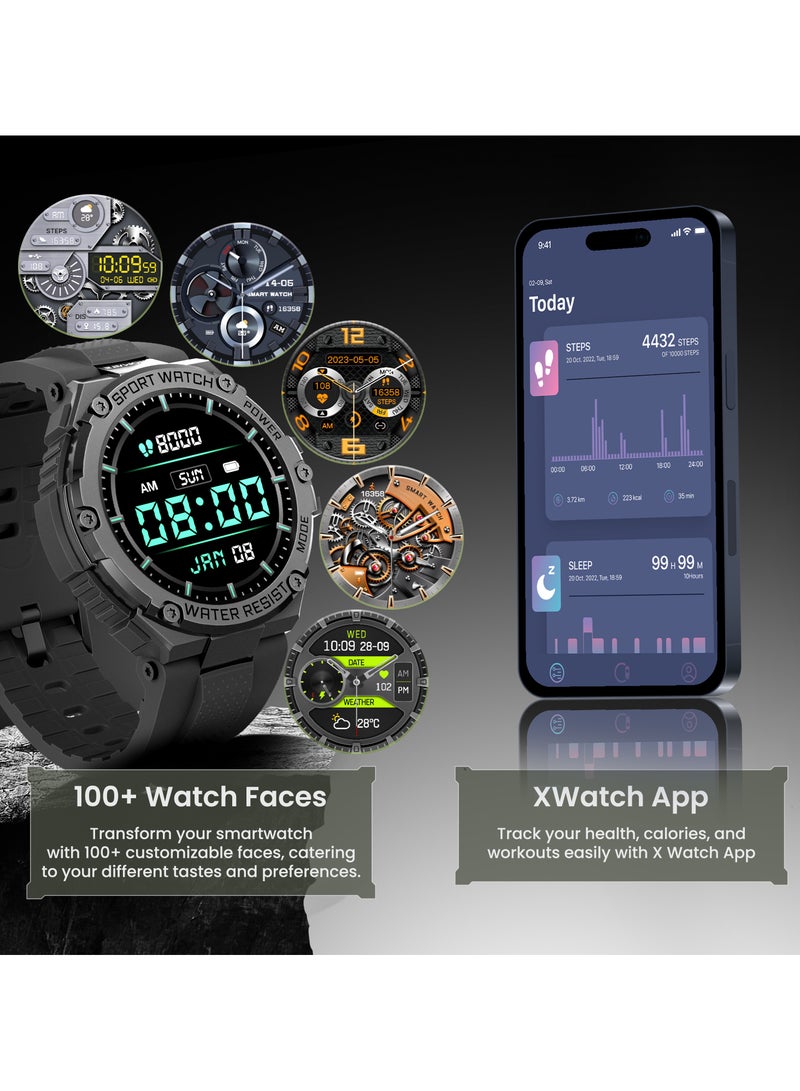PROMATE - Smart Watch, Round-Screen BT 5.1 Fitness Tracker With 1.53 Inch TFT Display, 80 Day Battery, Penta Magnetism Speaker, E-Card Quick Share And IP67 Water Resistance For iPhone 16, Galaxy S25,X Watch-R19 - Black - Image 1
