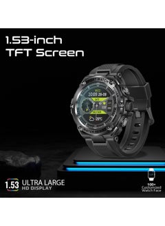 PROMATE Smart Watch, Round-Screen BT 5.1 Fitness Tracker With 1.53 Inch TFT Display, 80 Day Battery, Penta Magnetism Speaker, E-Card Quick Share And IP67 Water Resistance For iPhone 16, Galaxy S25,X Watch-R19 - Black  - Image 3