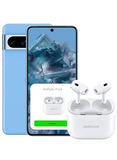 MARGOUN Google Pixel 8 Pro Bluetooth Headphones With Charging Case Wireless Earbuds Pro 2 Bluetooth Sport In-Ear Headphones Hi-Fi Stereo Sound Noise Reduction White  - Image 1