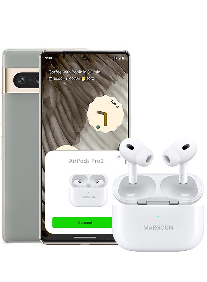 MARGOUN - Google Pixel 7 Pro Bluetooth Headphones With Charging Case Wireless Earbuds Pro 2 Bluetooth Sport In-Ear Headphones Hi-Fi Stereo Sound Noise Reduction White - Image 1