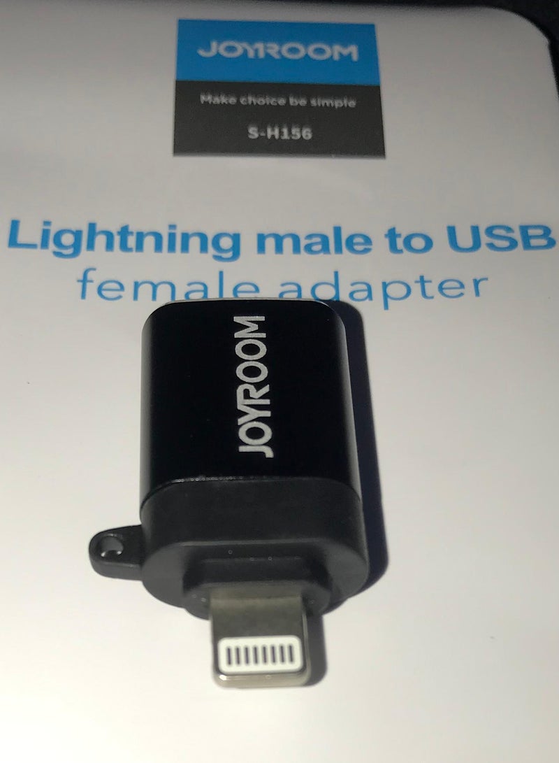 JOYROOM S-H156 Otg Adapter Lightning Male To USB Female Black  - Image 2