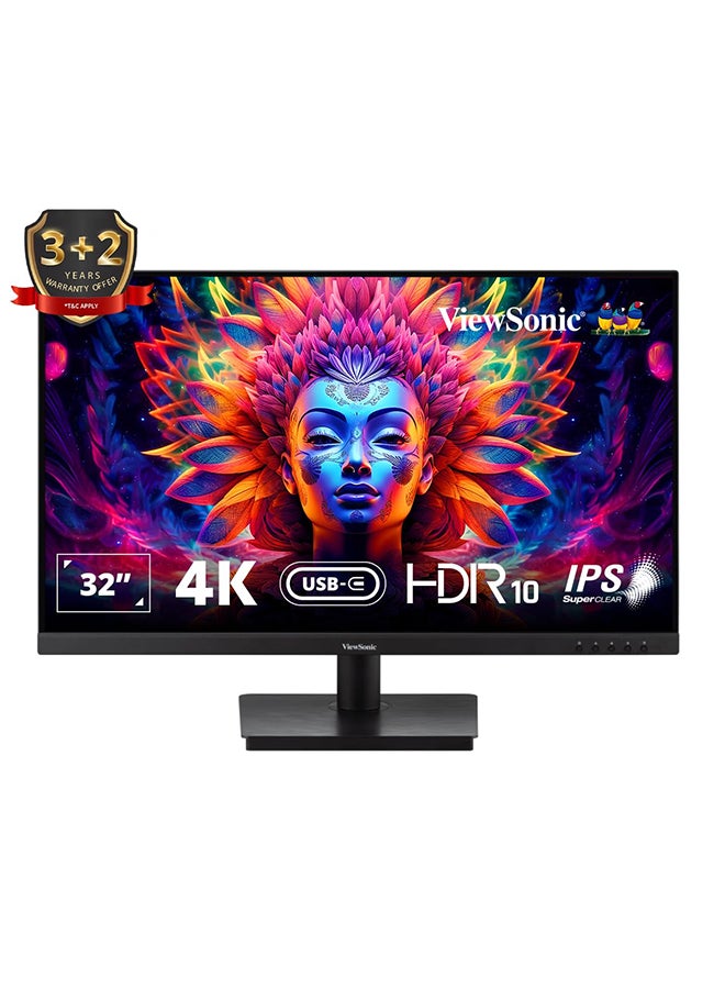 ViewSonic - VA3209U-4K 32” 4K UHD Monitor with USB-C and Speakers Black - Image 1