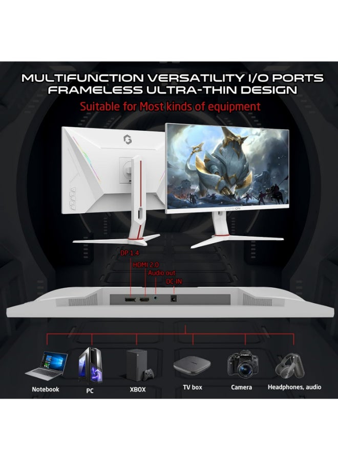 GameOn - GOA27FHD180IPS Artic Pro Series 27" FHD, 180Hz, MPRT 0.5ms, Fast IPS Gaming Monitor (Support PS5) White - Image 1