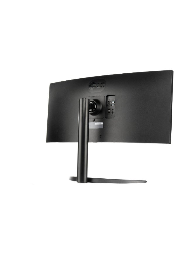 LG - 34-Inch UltraWide WQHD VA Curved Monitor with USB Type-C, 100Hz Refresh Rate, 5ms (GtG), HDR10, 16.7M Colors / sRGB 99%, HDR10, AMD FreeSync, One Click Stand, USB-C 65 W, DP / HDMI | 34WR55QC-B Black - Image 1