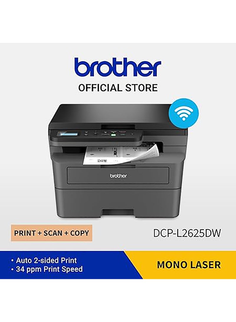 Wireless All In One Monochrome Laser Printer, DCP-L2625DW, Automatic 2 Sided Print, Mobile Printing & Scanning, Network & High Speed USB Connectivity, High Yield Ink Toner Black - pnsku/N70048430V/45/_/1724332605/956bdaa2-3799-4692-afd3-0fd3f4aad4a2