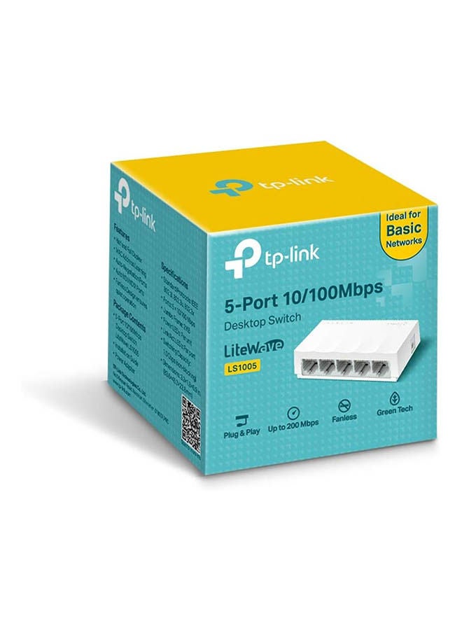 TP-LINK Desktop Switch 5 Ports 10/100 Mbps White - Image 3