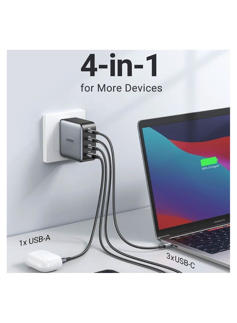 Ugreen - Ugreen GaN fast charger 3x USB Type C / USB Power Delivery 3.0 QuickCharge 4+ FCP SCP AFC 100W EU (CD226 40747) Black - Image 1