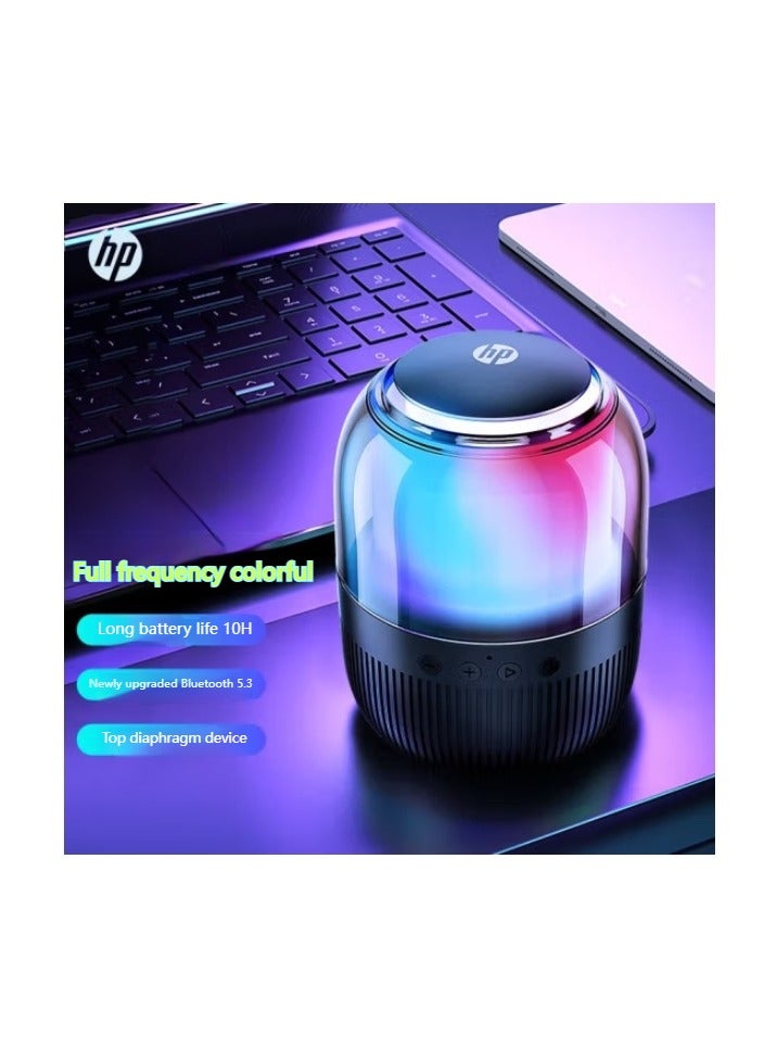 HP - BTS05 Bluetooth TWS Speaker with RGB Portable Speaker Rechargeable for TV PC Laptop Mobile Black - Image 1