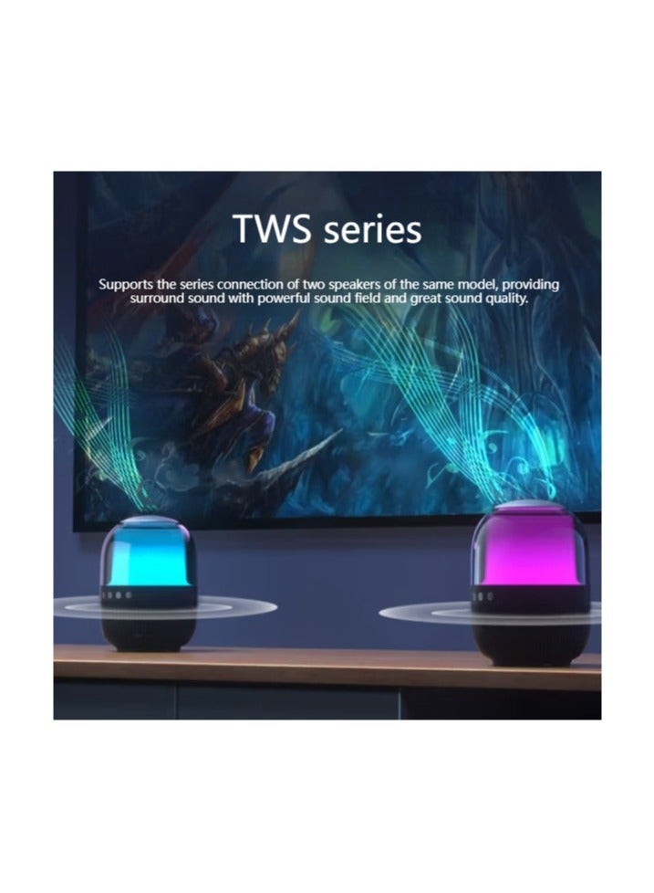 HP - BTS05 Bluetooth TWS Speaker with RGB Portable Speaker Rechargeable for TV PC Laptop Mobile Black - Image 1