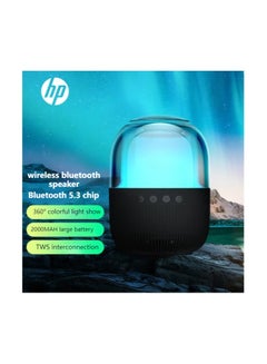HP BTS05 Bluetooth TWS Speaker with RGB Portable Speaker Rechargeable for TV PC Laptop Mobile Black  - Image 2