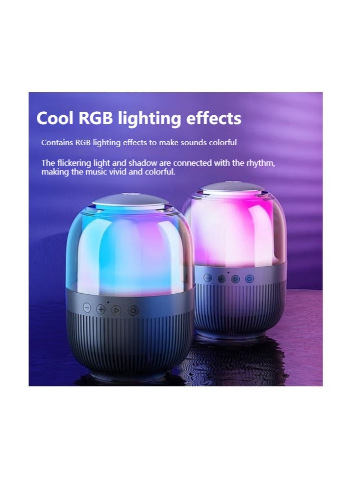 HP - BTS05 Bluetooth TWS Speaker with RGB Portable Speaker Rechargeable for TV PC Laptop Mobile Black - Image 1