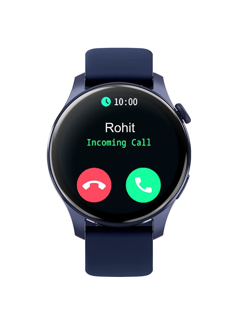 New Talk Smart Watch | BT Calling | 1.39"AMOLED Display | Immersive 454x454 Resolution | Music Storage | TWS Connect | AI Voice | Multisport Modes Blue