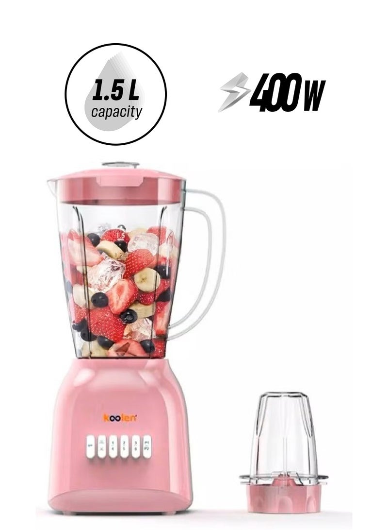 كولن 6-Speed 2-in-1 Electric Blender with 400W Motor, 1.5 L 400 W 801.107.011 Pink  - Image 1