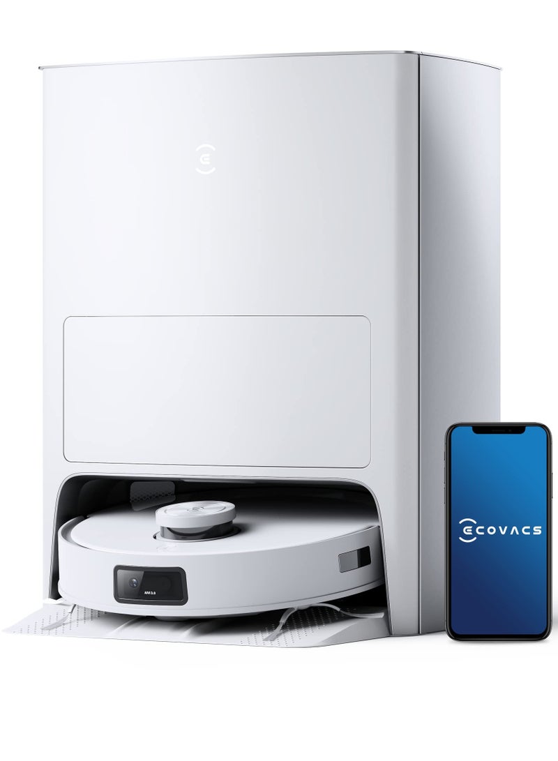 ecovacs - DEEBOT X1 e OMNI Robot Vacuum Cleaner, Auto Mop Washing/Hot Air Drying/Auto-Emptying, 260 min, 4300+ sqft, Dual Mops, 3D Maps, Live Monitoring & Video Call, OK YIKO Voice Interaction 4 L 50 W DBX53 White - Image 1
