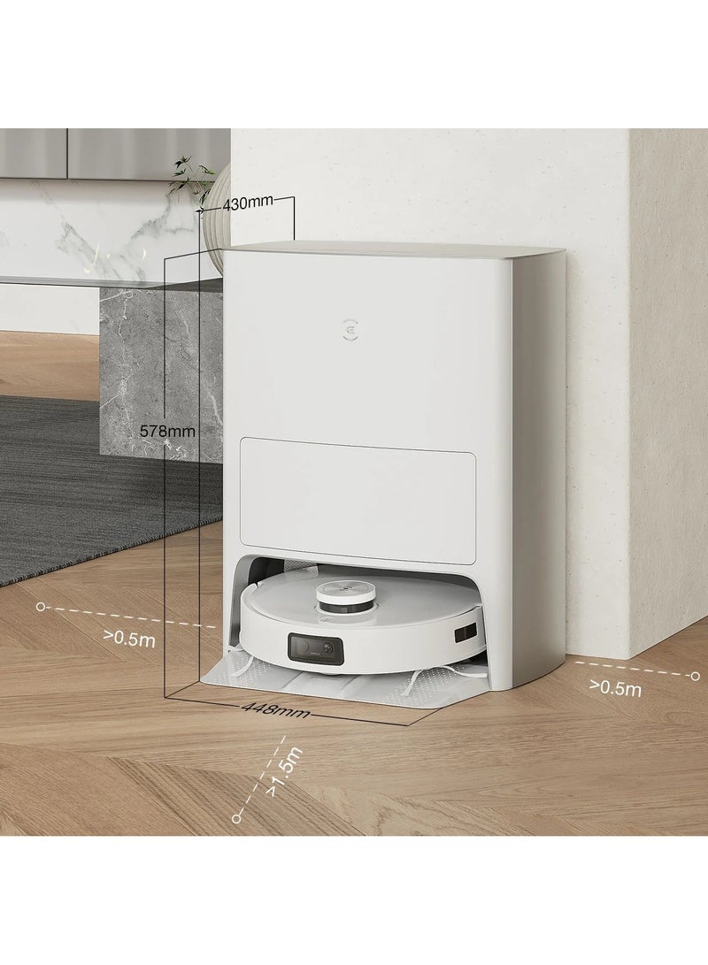 ecovacs - DEEBOT X1 e OMNI Robot Vacuum Cleaner, Auto Mop Washing/Hot Air Drying/Auto-Emptying, 260 min, 4300+ sqft, Dual Mops, 3D Maps, Live Monitoring & Video Call, OK YIKO Voice Interaction 4 L 50 W DBX53 White - Image 1