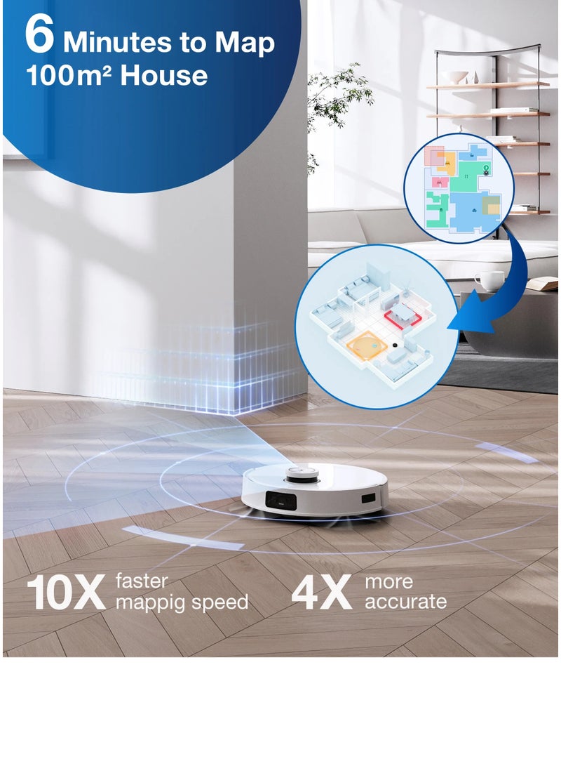 ecovacs - DEEBOT X1 e OMNI Robot Vacuum Cleaner, Auto Mop Washing/Hot Air Drying/Auto-Emptying, 260 min, 4300+ sqft, Dual Mops, 3D Maps, Live Monitoring & Video Call, OK YIKO Voice Interaction 4 L 50 W DBX53 White - Image 1