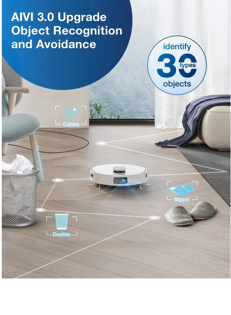 ecovacs - DEEBOT X1 e OMNI Robot Vacuum Cleaner, Auto Mop Washing/Hot Air Drying/Auto-Emptying, 260 min, 4300+ sqft, Dual Mops, 3D Maps, Live Monitoring & Video Call, OK YIKO Voice Interaction 4 L 50 W DBX53 White - Image 1