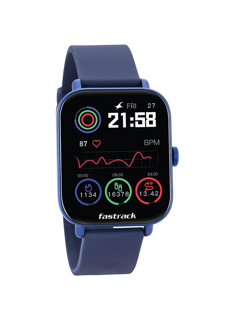 fastrack Reflex VOX 2.0 Smart Watch|BT Calling|1.8" (4.6 cm) HD Display|Music Storage|TWS Connect|AI Voice|50+ Sports Modes|100+ Watchfaces|24x7 HRM|BP Monitor|SpO2|Sleep Tracker|Fast Charge Blue  - Image 1