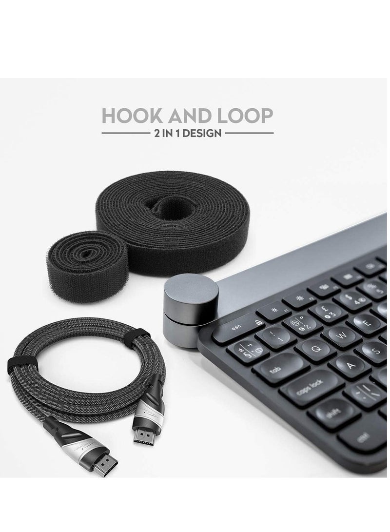 Baseus - Cable Tidy Management 3 Meters Hook And Loop Strong Grip Fastener Roll Reusable Ties Self Adhesive Straps Velcro Tape Organizer For Computer TV Power Cable And Other Cables Grey - Image 1