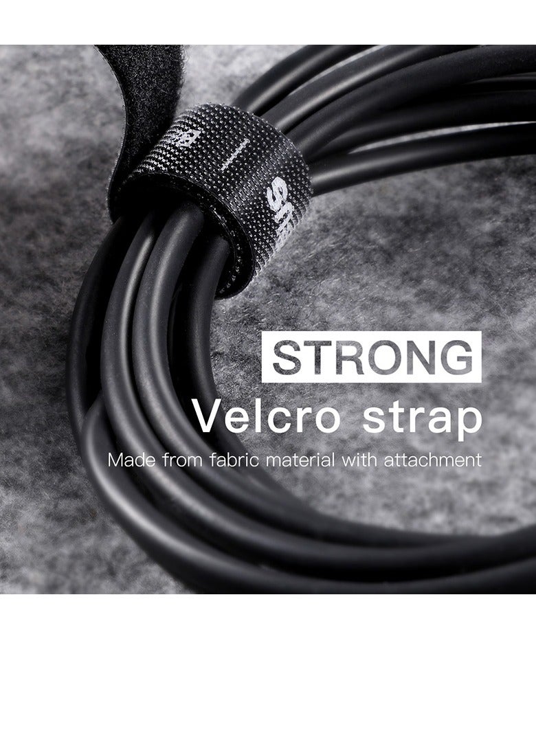 Baseus - Cable Tidy Management 3 Meters Hook And Loop Strong Grip Fastener Roll Reusable Ties Self Adhesive Straps Velcro Tape Organizer For Computer TV Power Cable And Other Cables Grey - Image 1