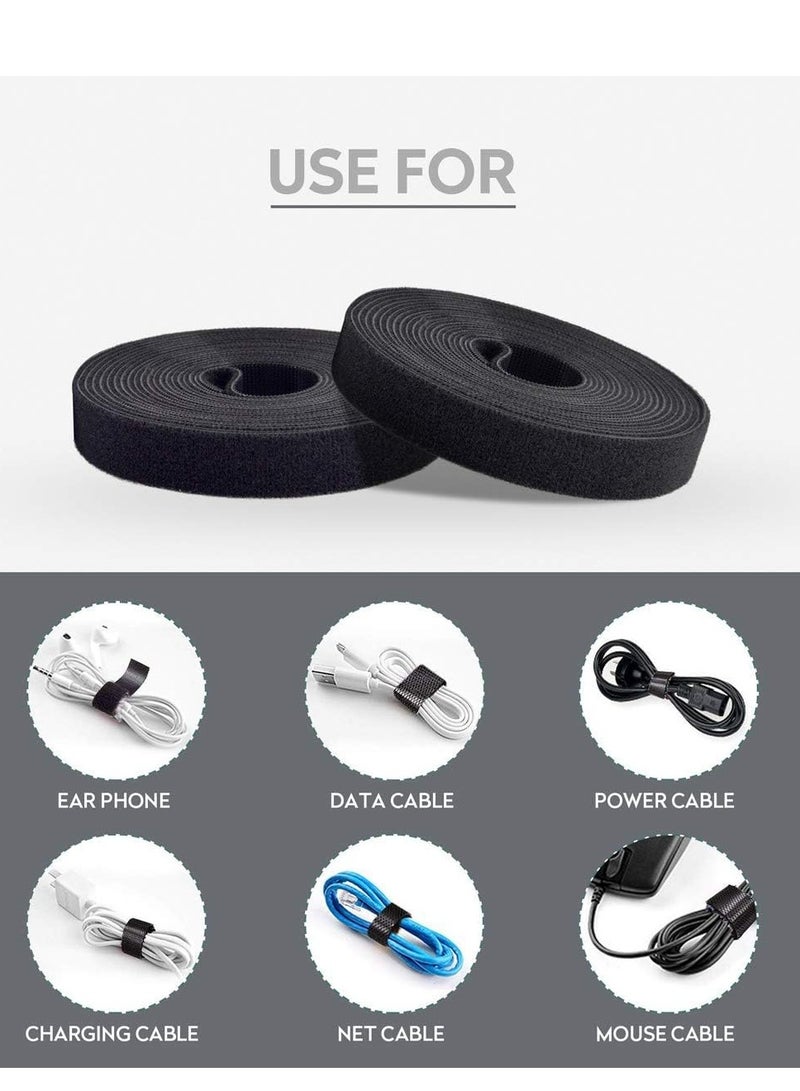 Baseus - Cable Tidy Management 3 Meters Hook And Loop Strong Grip Fastener Roll Reusable Ties Self Adhesive Straps Velcro Tape Organizer For Computer TV Power Cable And Other Cables Grey - Image 1