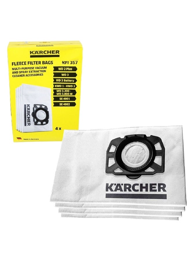 KARCHER - 5-Piece 2-Ply Tear Resistant Filter Dust Bag KFI-357 Beige - Image 1