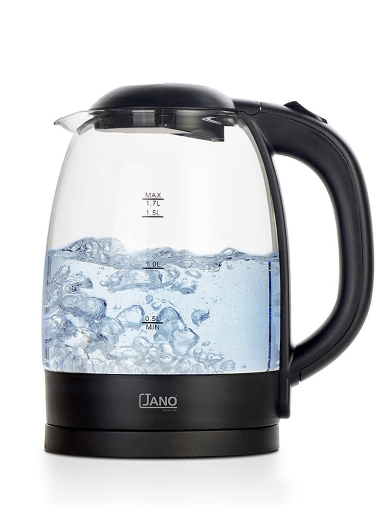 جانو غلاية كهربائية زجاجية 1.7 لتر 2200 وات E03218 أسود - Image 1