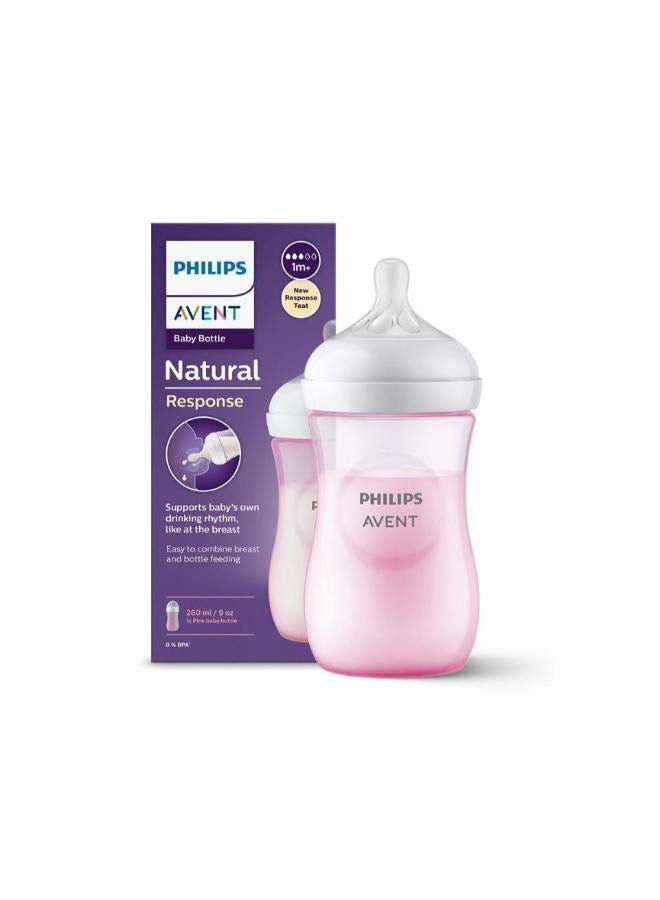 Philips Avent Natural Baby Bottle With Natural Response, Pink, 9Oz, Scy903, 14 - pnsku/N70048614V/45/_/1709015507/34b090a4-5519-463d-b4de-a65f71a45736