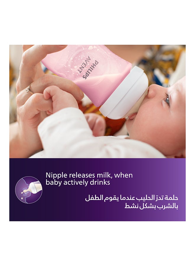 PHILIPS AVENT Natural Response Baby Feeding Bottle  260Ml| Pink Color  | No.1 Brand Recommended By Moms Worldwide |Natural Response Technology Mimics Breastfeeding | Uniquely Designed Nipple Releases Milk Only When Baby Drinks  - Image 2