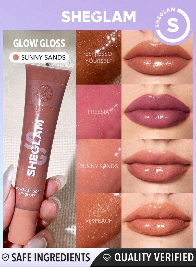 SHEGLAM Power Bouquet Lip Gloss Sunny Sands - Image 3