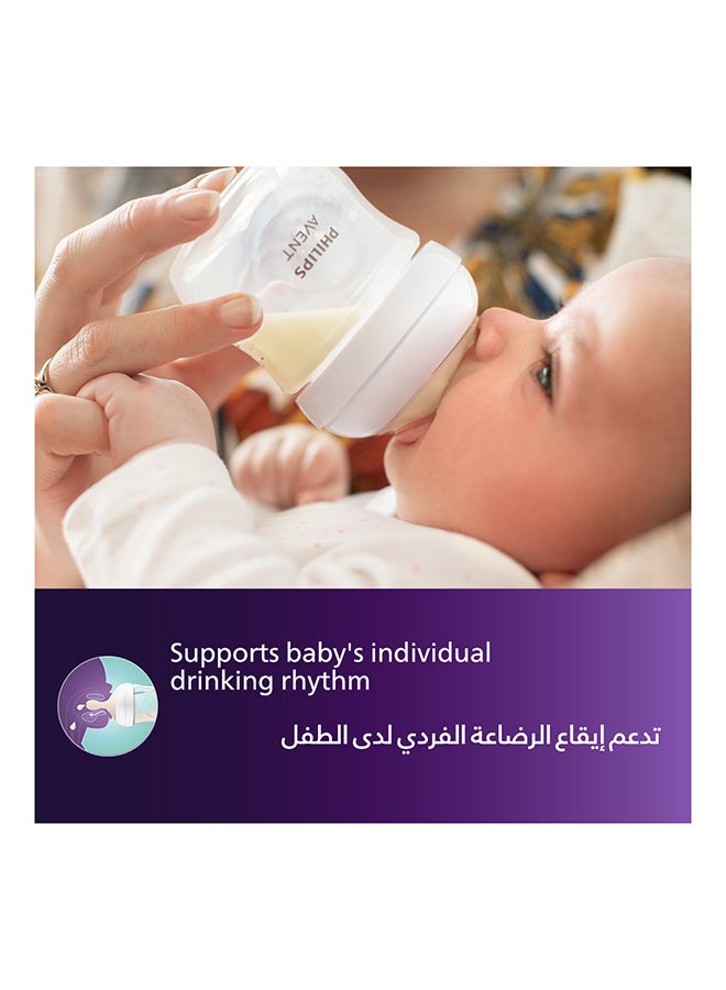 PHILIPS AVENT Glass Natural Response Baby Feeding Bottle  125Ml  | No.1 Brand Recommended By Moms Worldwide |Natural Response Technology Mimics Breastfeeding | Uniquely Designed Nipple Releases Milk Only When Baby Drinks  - Image 3
