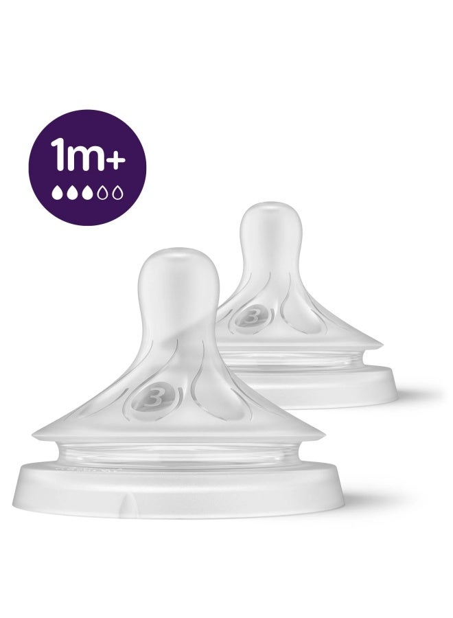 PHILIPS AVENT - Pack Of 2 Avent Natural Response Nipple Flow 3 (1M+) - Image 1