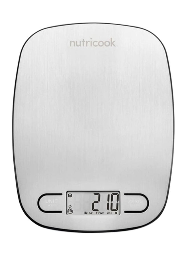 Kitchen Scale, 4 Precision Weighing Sensors, Switch Between Grams, Pounds And Ounces, Fluid Ounces NC-KSE5 Silver 