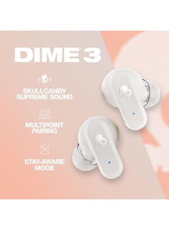 Dime 3 In-Ear Wireless Earbuds, 20Hr Battery, Microphone, Works With iPhone Android And Bluetooth Devices White Bone/Orange Glow - pnsku/N70048723V/45/_/1709020975/1029469f-cbbf-40e7-aca5-2a38b3241ac0