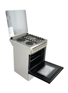AFRA Freestanding Gas & Electric Cooking Range | 60x60cm Stove & Oven | 4 Gas Burners | 2 Hotplates | Full Safety Auto Ignition | Double Glass Oven Door | Stainless Steel Cooktop | Adjustable Legs AF-6060CRHG Stainless Steel  - Image 2