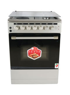AFRA Freestanding Gas & Electric Cooking Range | 60x60cm Stove & Oven | 4 Gas Burners | 2 Hotplates | Full Safety Auto Ignition | Double Glass Oven Door | Stainless Steel Cooktop | Adjustable Legs AF-6060CRHG Stainless Steel  - Image 5