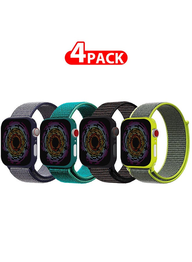 MARGOUN 4 Pack Apple Watch Band 38Mm 40Mm 41Mm Sport Loop Nylon Band Quick Release Soft Fabric Nylon Adjustable Rugged Velcro Replacement Wristband Strap For Men Women Compatible With Series SE/7/6/5/4/3/2/1 Multicolour6 - Image 1