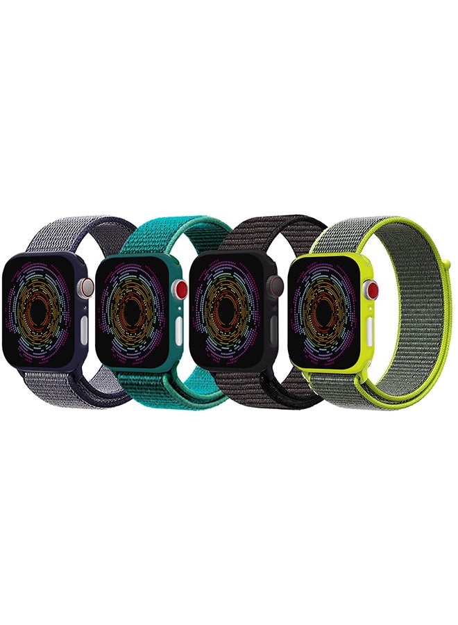 MARGOUN 4 Pack Apple Watch Band 38Mm 40Mm 41Mm Sport Loop Nylon Band Quick Release Soft Fabric Nylon Adjustable Rugged Velcro Replacement Wristband Strap For Men Women Compatible With Series SE/7/6/5/4/3/2/1 Multicolour6 - Image 2