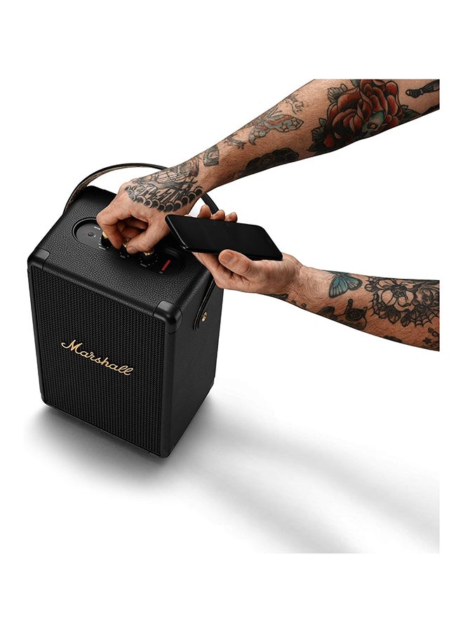 Marshall - Tufton Portable Bluetooth 5.0 Speaker, 20+ Hours Of Wireless Playtime - Water Resistant Speakers IPX2, Powerful Audio, Brass Black - Image 1