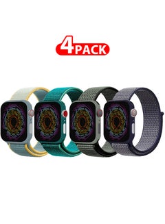 4 Pack Apple Watch Band 38Mm 40Mm 41Mm Sport Loop Nylon Band Quick Release Soft Fabric Nylon Adjustable Rugged Velcro Replacement Wristband Strap For Men Women Compatible With Series SE/7/6/5/4/3/2/1 Multicolour5