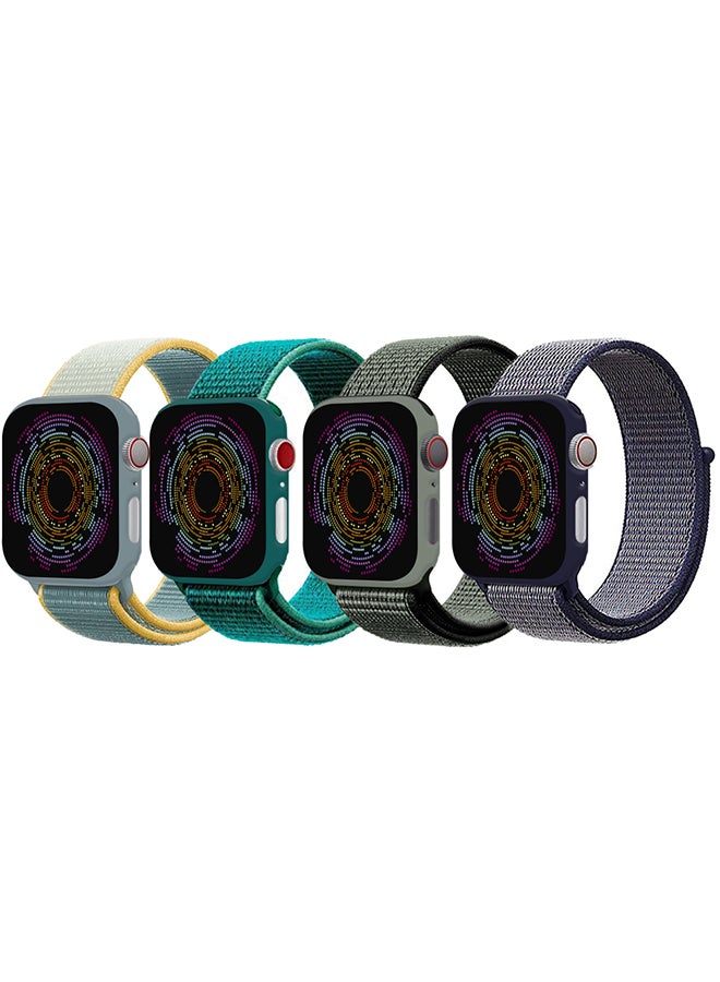 MARGOUN - 4 Pack Apple Watch Band 38Mm 40Mm 41Mm Sport Loop Nylon Band Quick Release Soft Fabric Nylon Adjustable Rugged Velcro Replacement Wristband Strap For Men Women Compatible With Series SE/7/6/5/4/3/2/1 Multicolour5 - Image 1