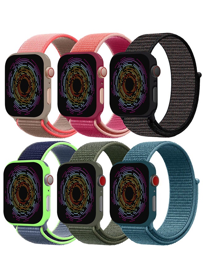 6 Pack Apple Watch Band 38Mm 40Mm 41Mm Sport Loop Nylon Band Quick Release Soft Fabric Nylon Adjustable Rugged Velcro Replacement Wristband Strap For Men Women Compatible With Series SE/7/6/5/4/3/2/1 Multicolour12